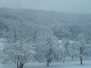 Winterlandschaft vor dem Fenster