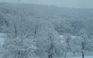 Winterlandschaft vor dem Fenster