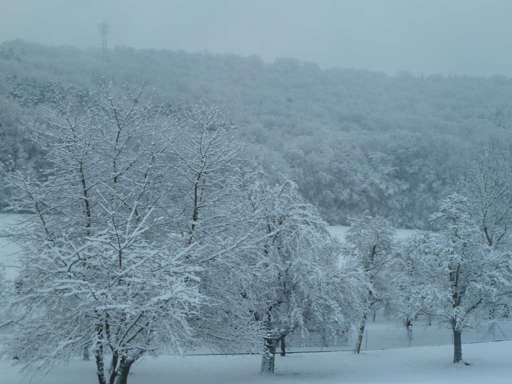 Winterlandschaft vor dem Fenster