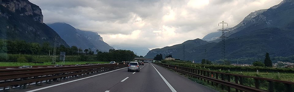 Auf der Brennerautobahn Richtung CVSM